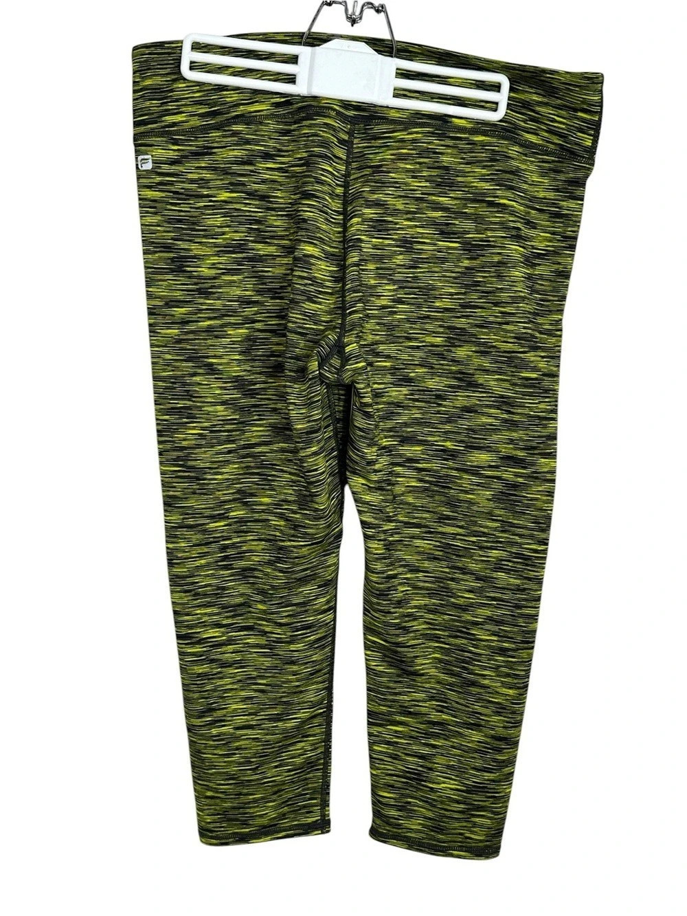 Fabletics Women's Abstract Leggings Cropped in Green & Black